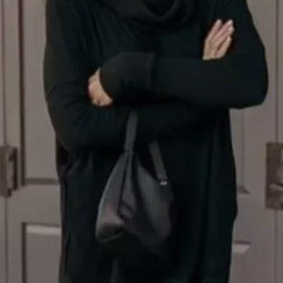 Free People Juicy Long Sleeve Cowl Neck Oversized Black Thermal - Picture 4 of 7